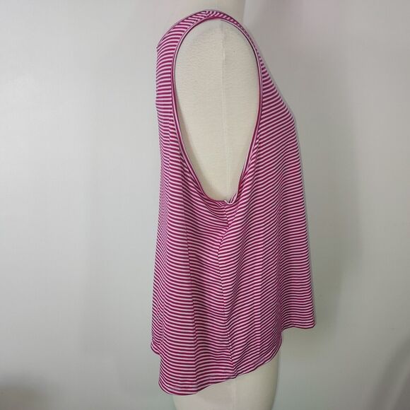 Dip Tank Top Womens Plus Size 2X Stretch Sleeveless Striped Lightweight Shirt - Picture 5 of 9